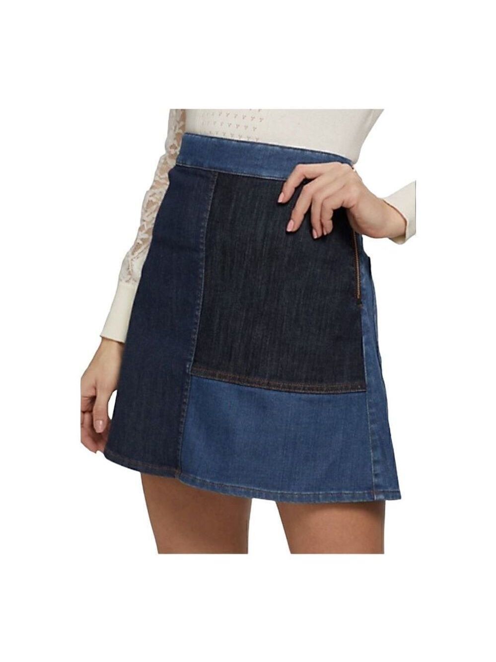 SEE BY Chloe Patchwork Denim Miniskirt Size 2 (34) NWT - Picture 6 of 12